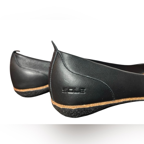 Sole By District Recork Slip On Grace Flats Black Leather Carbon Negative US 8W - Picture 6 of 11